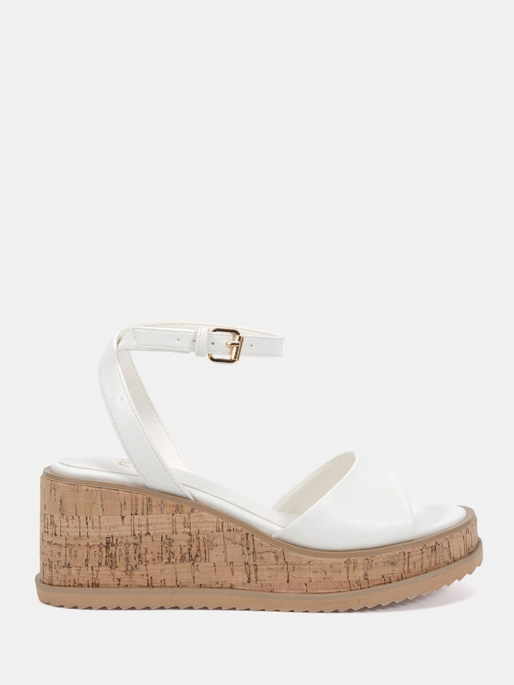 Novo White Bali Mid Wedge Two Part Sandals - Image 2 of 6