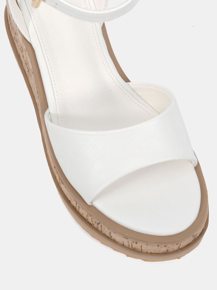 Novo White Bali Mid Wedge Two Part Sandals - Image 6 of 6