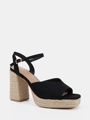 Negro - Novo Lennon Block Heel Platform Ankle Strap Sandals - Imagen 3 de 6