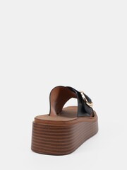 Novo Black Thea Flatform Buckle Detail Mule Sandals - Image 4 of 6