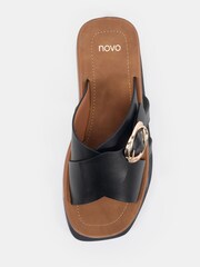Novo Black Thea Flatform Buckle Detail Mule Sandals - Image 5 of 6