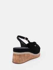 Novo Black Billie Mid Wedge Knot Slingback Sandals - Image 4 of 6