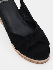 Novo Black Billie Mid Wedge Knot Slingback Sandals - Image 6 of 6