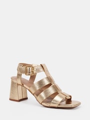 Novo Gold Leo Block Heel Gladiator Sandals - Image 3 of 6