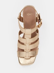Novo Gold Leo Block Heel Gladiator Sandals - Image 5 of 6