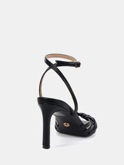 Novo Black Wide Fit Lily Strappy Two Part Mid Heel Sandals - Image 4 of 6