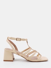 Novo Cream Wide Fit Leonora Block Heel Hardwear Strappy Sandals - Image 2 of 6