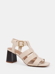 Novo White Leo Block Heel Gladiator Sandals - Image 3 of 6