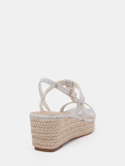 Novo Natural Bridie Low Wedge T Bar Espadrille Sandals - Image 4 of 6