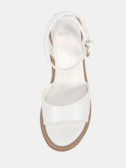 Novo White Wide Fit Bali Mid Wedge Two Part Sandals - Image 5 of 6