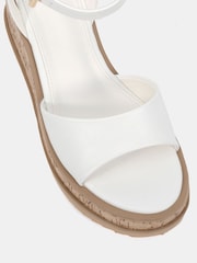 Novo White Wide Fit Bali Mid Wedge Two Part Sandals - Image 6 of 6