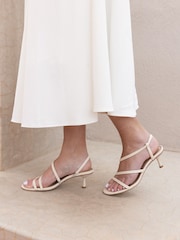 Novo White Luna Low Heel Strappy Sandals - Image 1 of 6