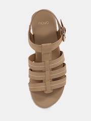 Novo Natural Tallie Espadrille Gladiator T Bar Sandals - Image 5 of 6
