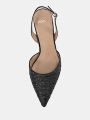 Novo Black Harri Raffia Two Part Mid Point Courts - Image 5 of 6