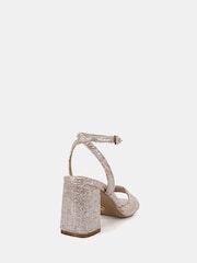 Novo Silver Wide Fit Lydia Block Heel Ankle Strap Sandals - Image 3 of 5