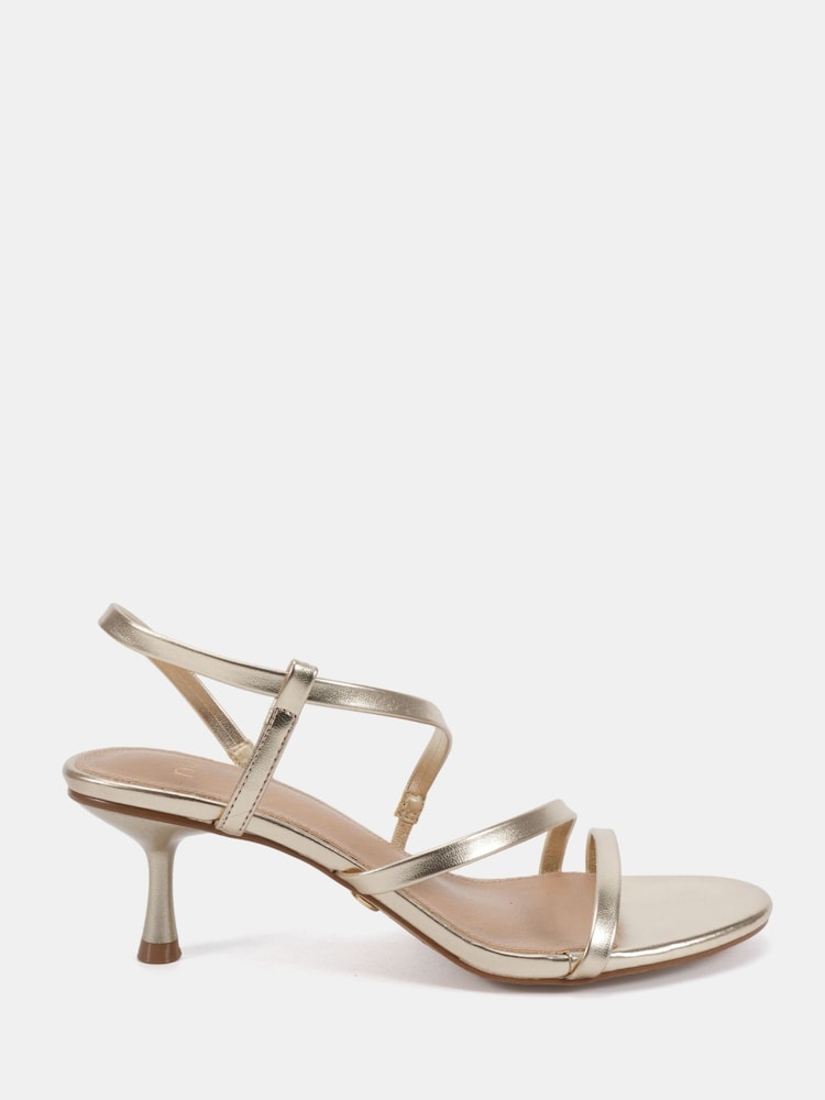 Novo Gold Wide Fit Luna Low Heel Strappy Sandals - Image 2 of 6