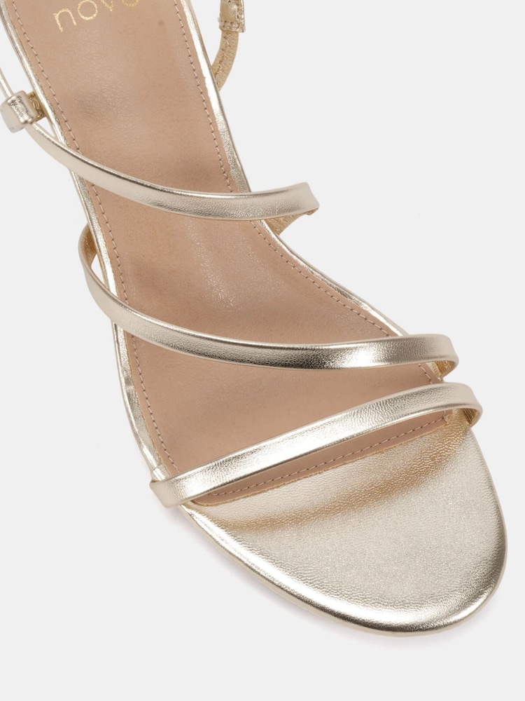 Novo Gold Wide Fit Luna Low Heel Strappy Sandals - Image 6 of 6