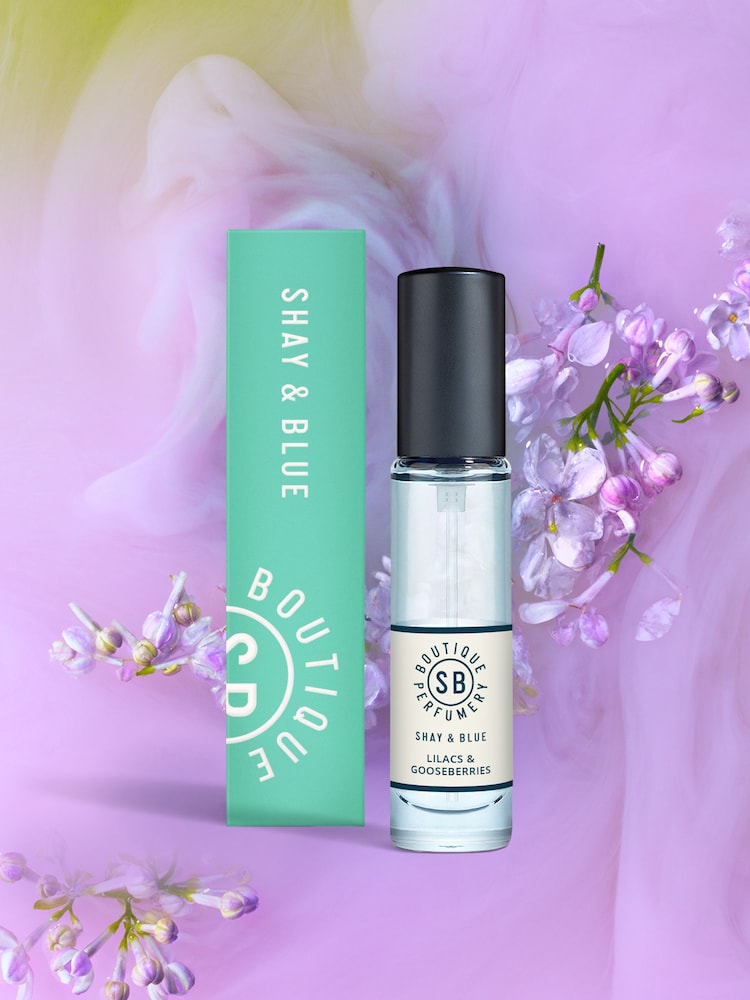 Shay & Blue Lilacs and Gooseberries Eau de Parfum 10ml - Image 2 of 3 Shay & Blue Lilacs and Gooseberries Eau de Parfum 10ml - Image 2 of 3
