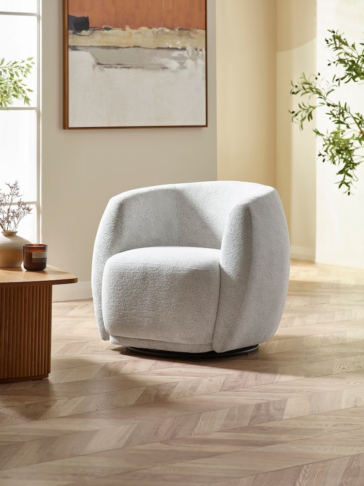 Julian Bowen Oyster Bowline Swivel Chair - Image 1 of 8