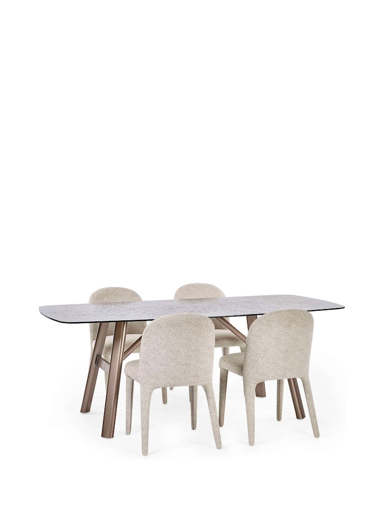 Julian Bowen Taupe Brushed Bronze Callisto Dining Table - Image 10 of 10