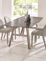 Julian Bowen Taupe Brushed Bronze Callisto Dining Table - Image 2 of 17