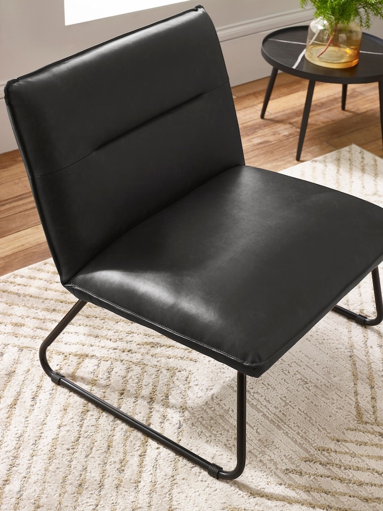Julian Bowen Black Saxon Lounge Chair - Image 2 of 8