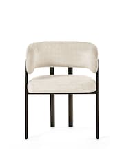 Julian Bowen Set of 2 Cream Black Bolivia Dining Chairs - Image 10 of 11