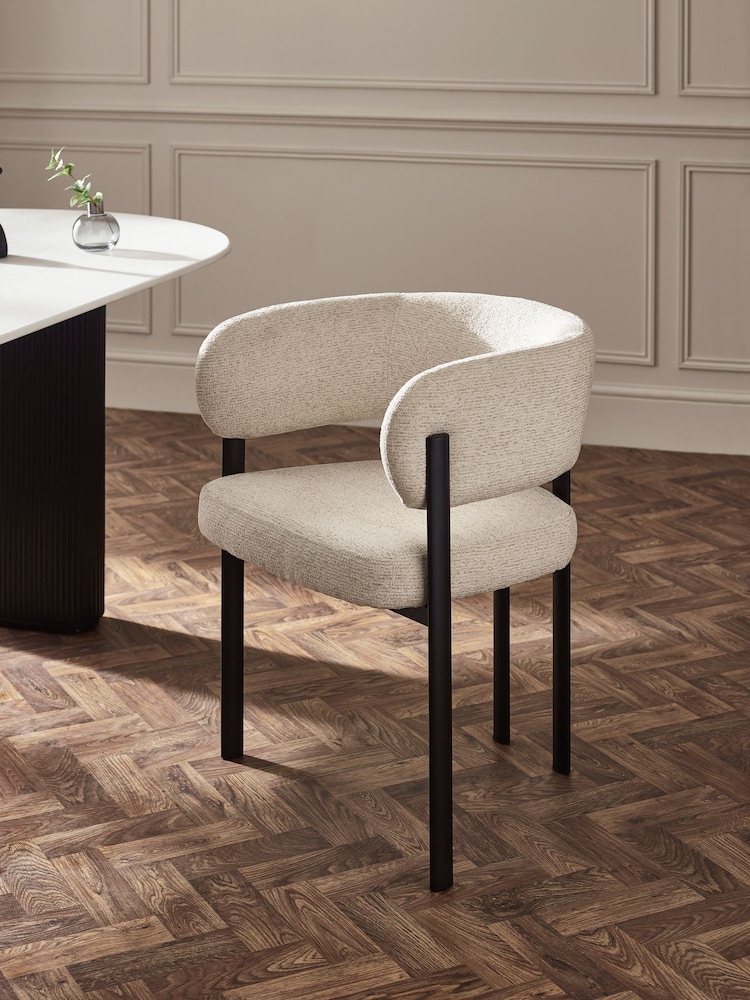 Julian Bowen Set of 2 Cream Black Bolivia Dining Chairs - Image 2 of 11