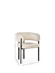 Julian Bowen Set of 2 Cream Black Bolivia Dining Chairs - Image 4 of 11