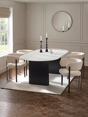Julian Bowen Set of 2 Cream Black Bolivia Dining Chairs - Image 7 of 11