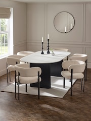 Julian Bowen Set of 2 Cream Black Bolivia Dining Chairs - Image 8 of 11