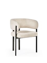 Julian Bowen Set of 2 Cream Black Bolivia Dining Chairs - Image 9 of 11
