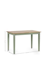 Julian Bowen Sage Green Natural Oak Effect Linwood Small Dining Table - Image 10 of 14