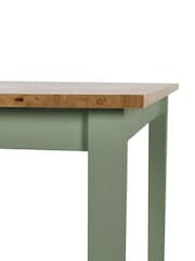Julian Bowen Sage Green Natural Oak Effect Linwood Small Dining Table - Image 14 of 14