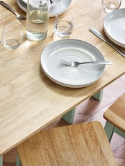 Julian Bowen Sage Green Natural Oak Effect Linwood Small Dining Table - Image 4 of 14