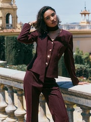 Friends Like These Pinstripe Tie Neck Blazer - 图片3 / 5
