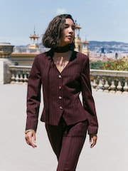 Friends Like These Pinstripe Tie Neck Blazer - 图片4 / 5
