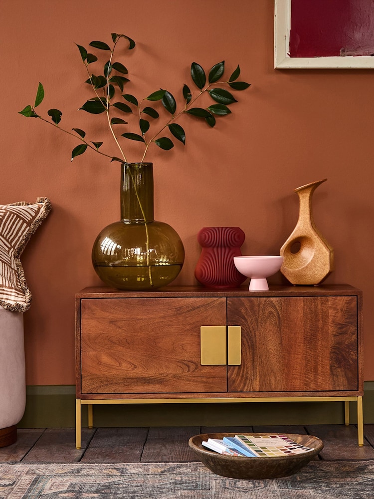 Swoon Mid Brown Banner Mango Wood Media Unit - Image 1 of 9