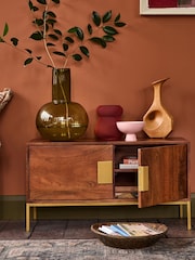 Swoon Mid Brown Banner Mango Wood Media Unit - Image 2 of 9