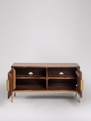 Swoon Mid Brown Banner Mango Wood Media Unit - Image 4 of 9