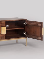 Swoon Mid Brown Banner Mango Wood Media Unit - Image 5 of 9