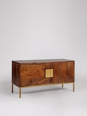 Swoon Mid Brown Banner Mango Wood Media Unit - Image 8 of 9