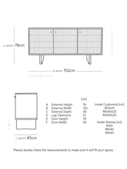 Swoon Tobacco Highgate Mango Wood Three Door Sideboard - Image 6 of 8