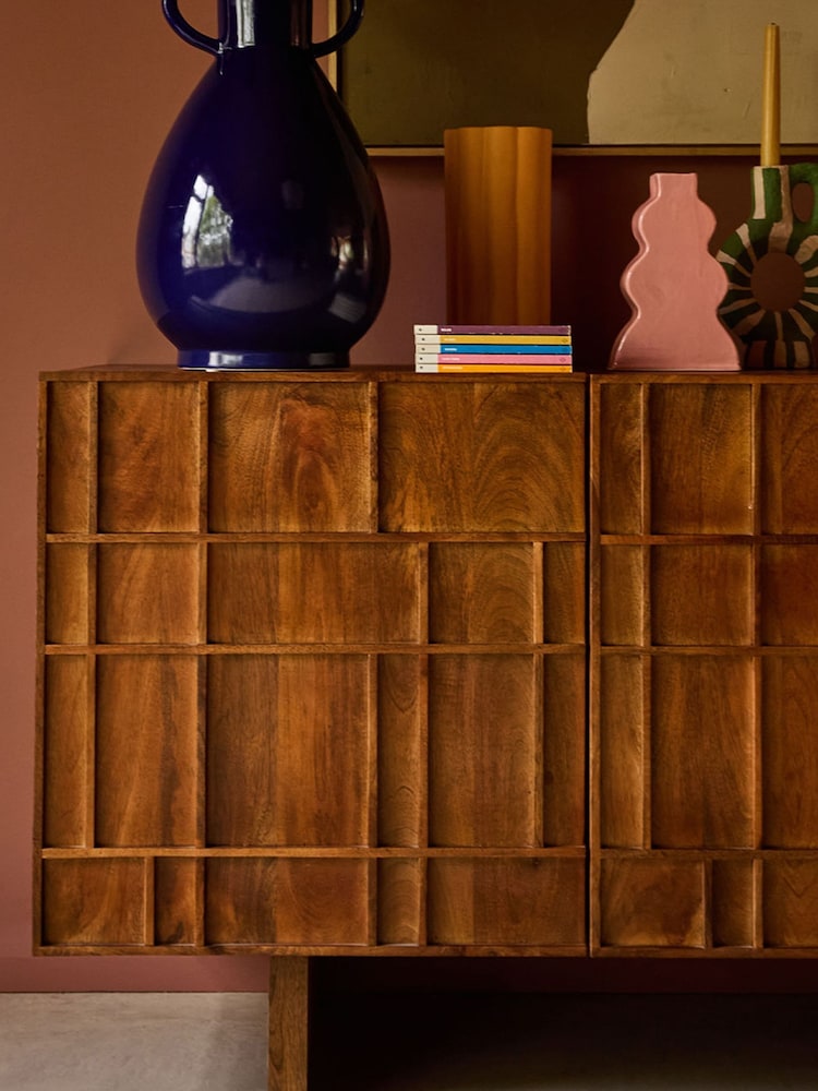 Swoon Mid Brown Rushden Mango Wood Three Door Sideboard - Image 2 of 7