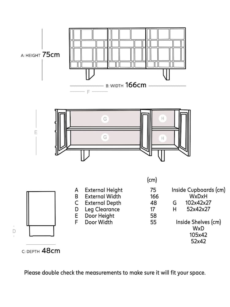 Swoon Mid Brown Rushden Mango Wood Three Door Sideboard - Image 7 of 7