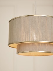 Lipsy Grey Wrapped 2 Tier Easyfit Shade Ceiling Light - Image 4 of 6