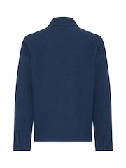 Casual Friday Blue CfFors Seersucker Linen Blend Shacket - Image 2 of 3