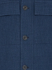 Casual Friday Blue CfFors Seersucker Linen Blend Shacket - Image 3 of 3