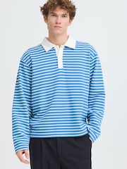 Casual Friday Blue Persson Long Sleeve Rugby Shirt - Image 1 of 7