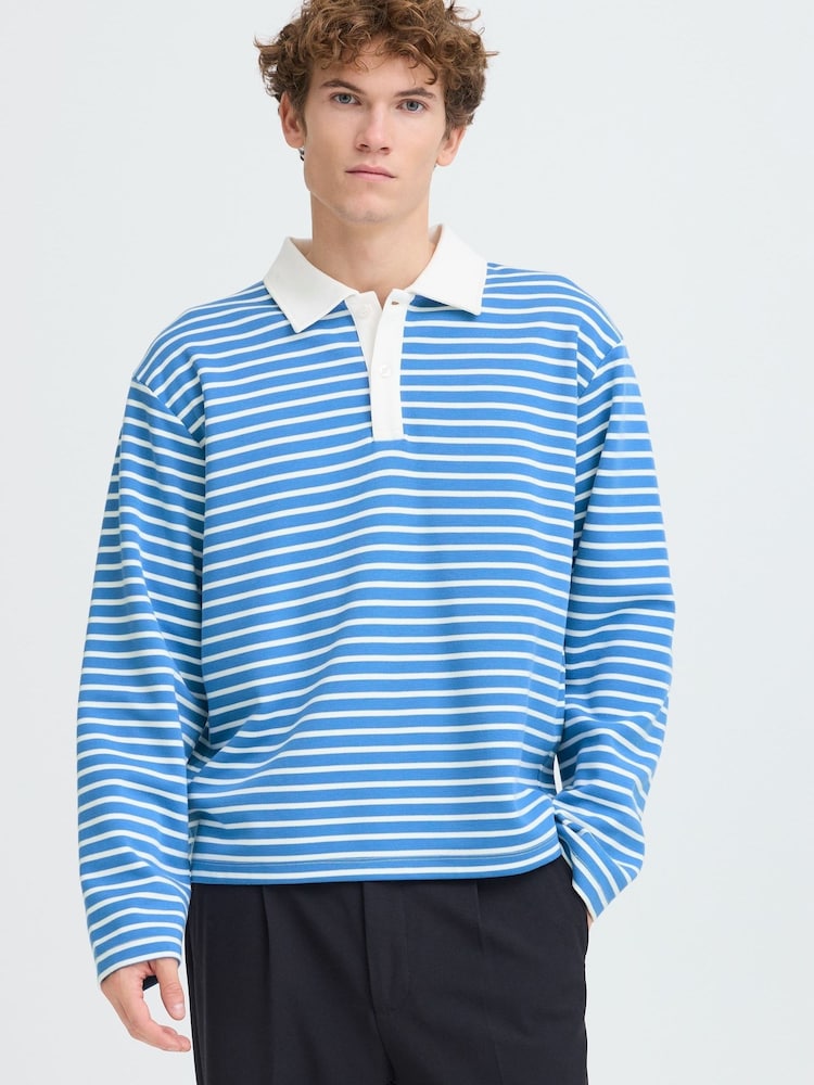 Casual Friday Blue Persson Long Sleeve Rugby Shirt - Image 1 of 7